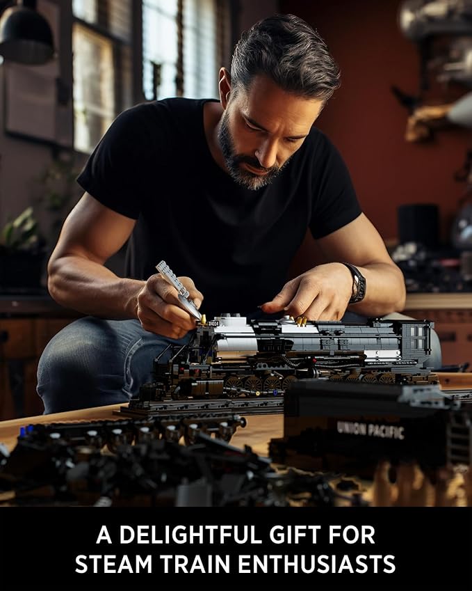 Nifeliz Big Boy Locomotive Articulated Steam Locomotive Building Block Set Legendary Steam Train Display Kit for Gift Giving (1818 Pieces)
