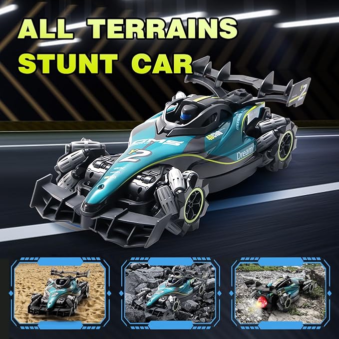 4DRC Y2 RC Cars 1:12 Scale Control Stunt Car with Gesture Controller Off Road Monster Truck 2.4Ghz RTR All Terrain Hobby 20KM Truck 8 12 14 Boy Kids Toys Adult Gifts 2 Battery