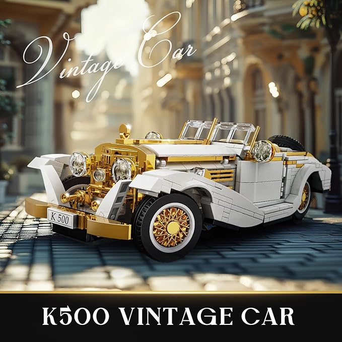 Mould King 10003 Classic Car Model Kit MOC Vintage Car Building Blocks Set Gift for Kids Age 8+/Adults Collections Enthusiasts (958+ Pieces Static Version)