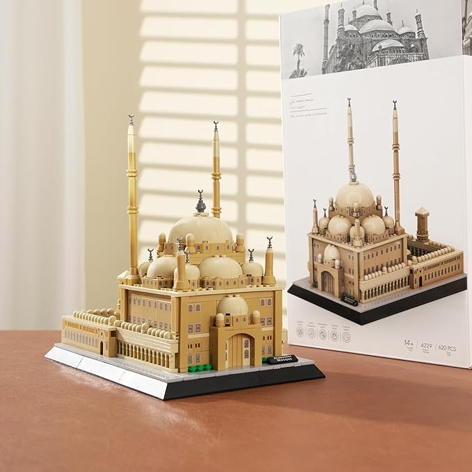 Mosque of Mohammed Ali Cairo Building Set Alabaster Mosque Architecture Model 620 Pcs Islamic Gift for Ramadan &amp Eid Egypt Landmark Collectible for Adults Home Office Decor