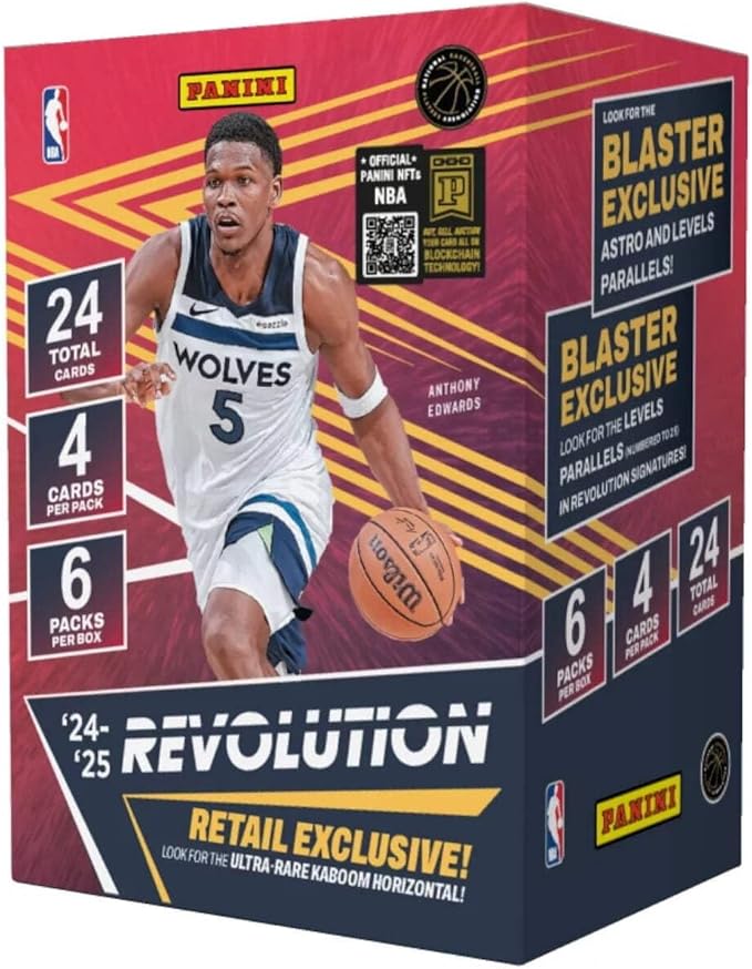 2024–25 Panini Revolution NBA Basketball Blaster Box – Official NBA Trading Cards – Includes Blaster-Exclusive Parallels Inserts &amp Rookie Cards – Panini Retail Edition