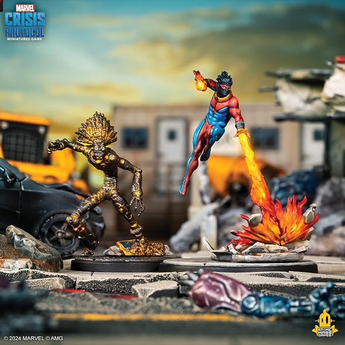 Marvel: Crisis Protocol Sunspot &amp Warlock Character Pack - Tabletop Superhero Game Strategy Game for Kids &amp Adults Ages 14+ 2 Players 90 Min Playtime Made by Atomic Mass Games