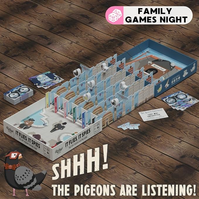 Ridley's Games: If Flies It Spies | The Spy Pigeon Racing Game | Family Strategy Game | for 2-6 Players and Age 8+ with a 20-Minute Playtime