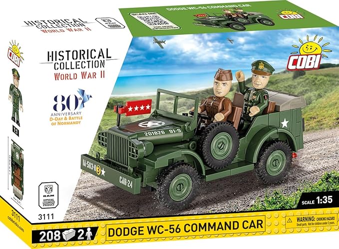 COBI Historical Collection WWII Dodge WC-56 Command Car Building Set 208 Pieces