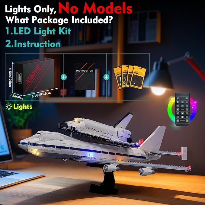 Light kit Compatible with Lego 10360 Shuttle Carrier Aircraft - No Model Only Light LED Lighting Accessories Compatible with Lego Space Shuttle Transportation Aircraft (RC Version)