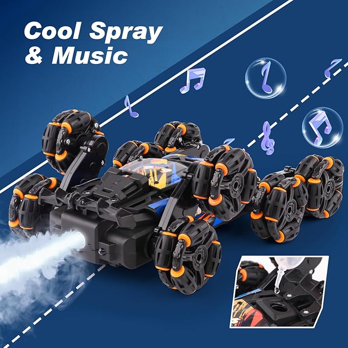 Cool 8 Wheels Hand Controlled rc Stunt Car Toys Gesture Sensing Remote Control Cars for Boys Age 6 7 8-12 13 14 Year Old Birthday Gifts Ideas for Kids