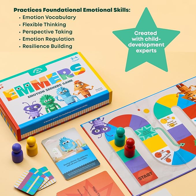 Emotion Seekers Game – Kids Board Game for Social Emotional Learning – Teaches Social Skills Emotion Regulation &amp Empathy – Families &amp Therapy Educational Tool – Ages 4+