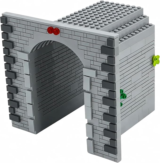 General Jim’s Railway Train Tunnel Building Blocks Set 478 Pieces L Scale Train Layout Accessory Compatible with Major Brands GJ-GTT