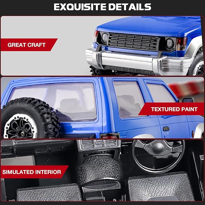 1/14 RC Rock Crawler 4X4 LD1297 4WD Off Road Truck 2.4G RC Climbing Car RTF Full Proportional Vehicles with LED Lights Hobby Toys for Adults