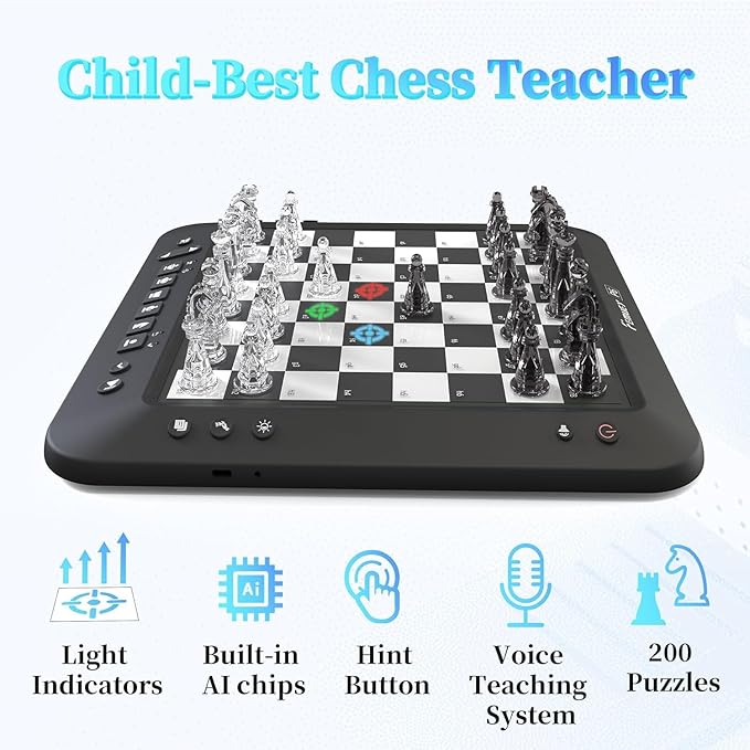 Electronic Chess Set Board Game Computer Chess Game Electronic Chess Set Game Chess Sets Games Lovers for Beginners Great Partner for Play and Practice