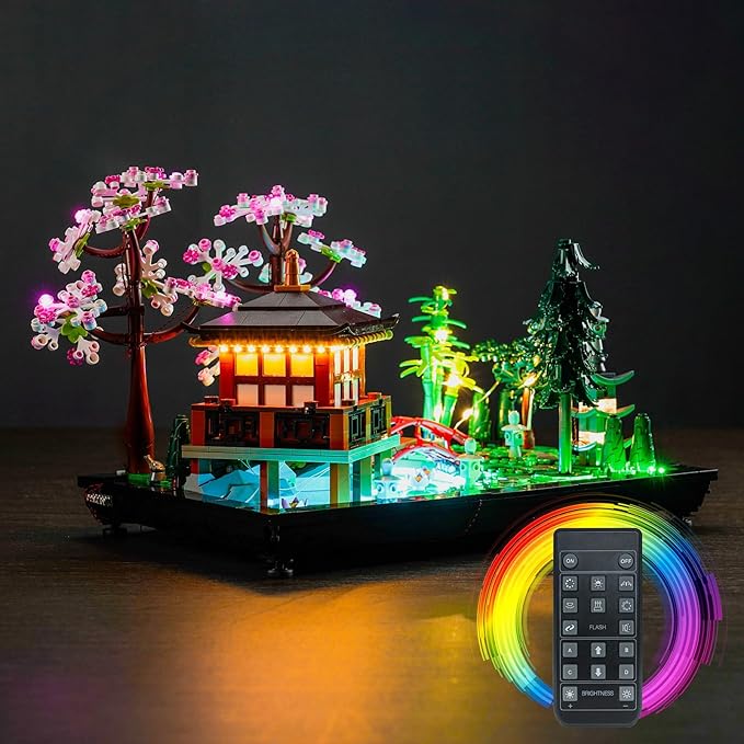 Led Light Kit for Lego Tranquil Garden Light Compatible with Lego 10315 Icons Tranquil Garden Set Remote Control Version (Model Not Included)