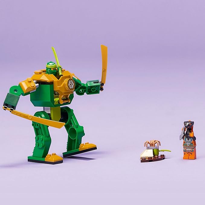 LEGO NINJAGO Lloyd’s Ninja Mech Battle Action Figure Toy 71757 for Kids Boys and Girls Ages 4 Plus with Snake Figure and Minifigure Gifts for Preschoolers