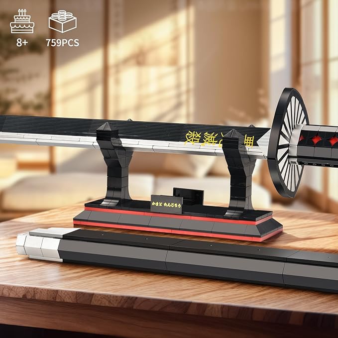 Demon Sword Building Set for Adults40in Tanjiro Sword with Scabbard and Stand Katana Model Building Set ToyAnime Gift for Teen 14+(759 PCS)