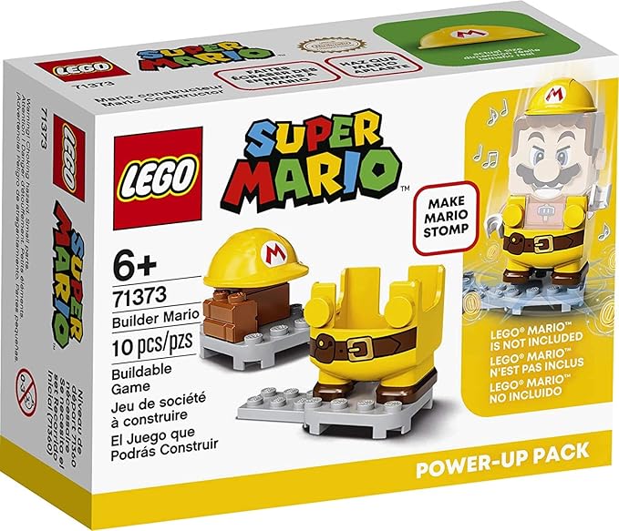 LEGO Super Mario Builder Mario Power-Up Pack 71373 Building Kit Fun Gift for Kids to Power Up The Mario Figure in The Adventures with Mario Starter Course (71360) Playset (10 Pieces)