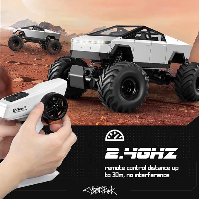 GoolRC 1:8 Scale Large Remote Control Car RC Cars with Metal Shell 2.4GHz 4WD RC Truck with Headlights All Terrain Off Road Monster Truck with 2 Batteries for Adults