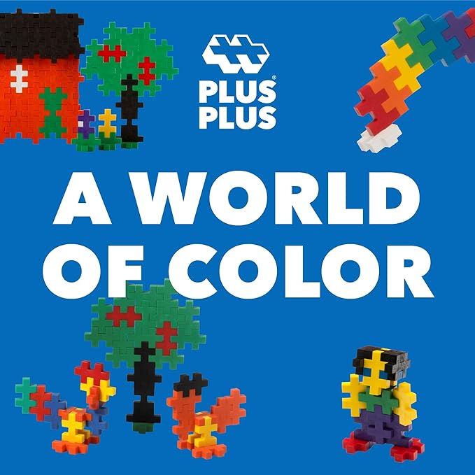 PLUS PLUS BIG - Open Play Set - 100 Piece - Basic Color Mix Construction Building Stem Toy Interlocking Large Puzzle Blocks for Toddlers and Preschool