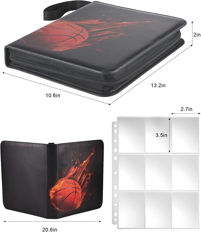 Basketball Card Binder2025-2026 Sports Trading Card with Sleeves Holder Album810 Pockets Basketball Card Holder Sheets Display Storage Protectors for Collectors Boys and Girls Gift