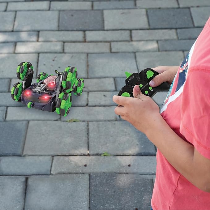 LEXiBOOK Crosslander® Flip Remote Control car up to 8km/h 360° Figure Sound and Light Effects Smoke Jet 6 Wheels Rechargeable RC45