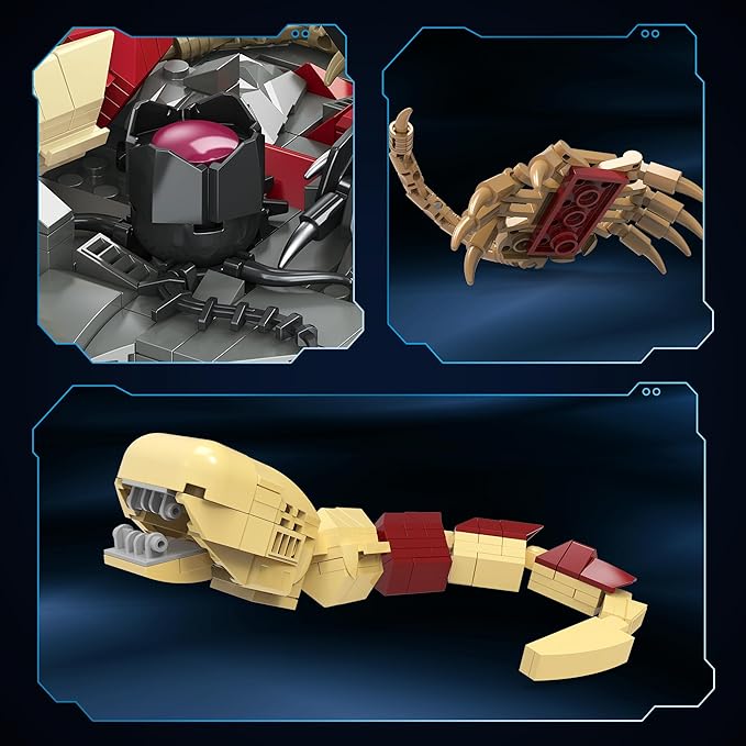 Xenomorph Action Figures Building Set with Facehugger Chestburster &amp Egg Mech Figures Model Set with Movale Joints for Classic Poses Horror Collection for Movie Fans &amp Boy Birthday Gifts f