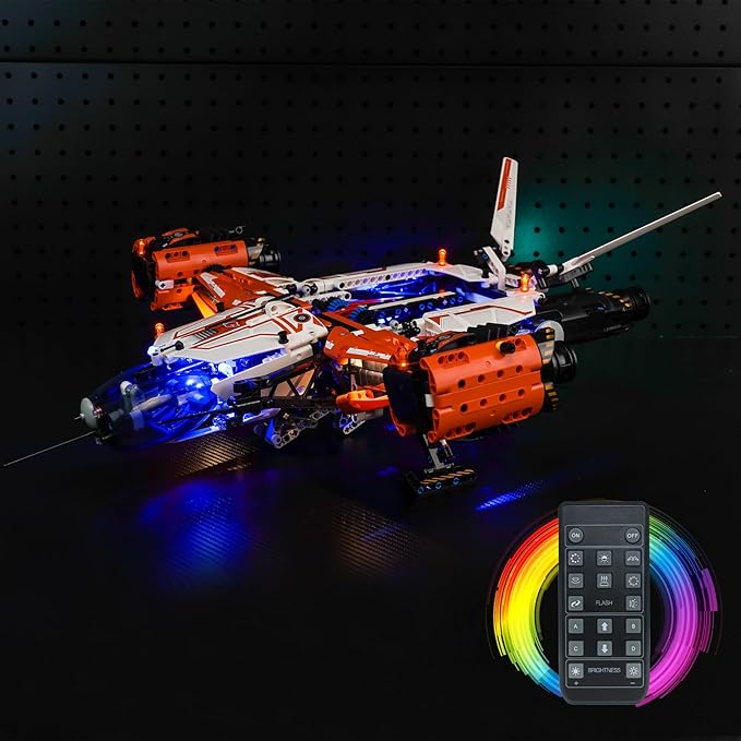 Upgraded Led Light Kit for Lego VTOL Heavy Cargo Spaceship LT81 Building Set Remote Control Version Compatible with Lego 42181 (Model Not Included)