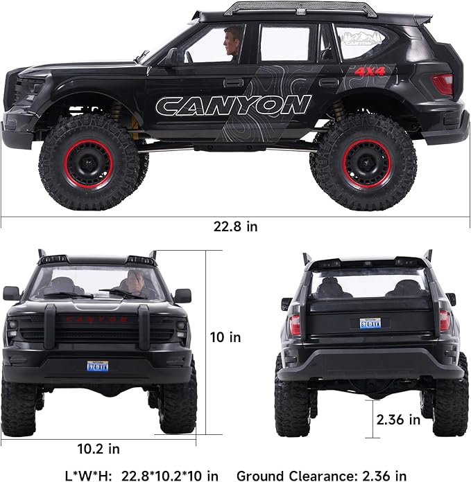 FMS 1/10 Canyon RC Crawler FCX10 RC Rock Crawler with Lighting Hobby Grade Offroad RC Car for Adults RS Need to Complete