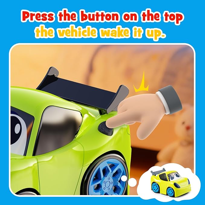 Remote Control Car for Toddlers for Boys Light-Up Educational Fun Toy Cars for Interactive Durable Toys for 2 3 4 5 6 Girls Kids