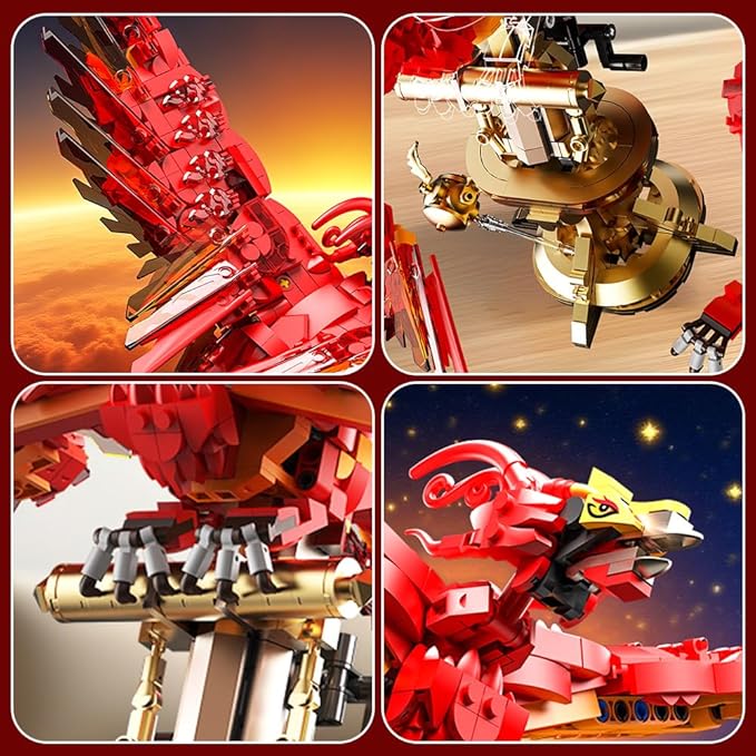 938 Pieces Phoenix Building Set Magic Potter Phoenix Collection Model for AdultsIdeas HP Building Toy