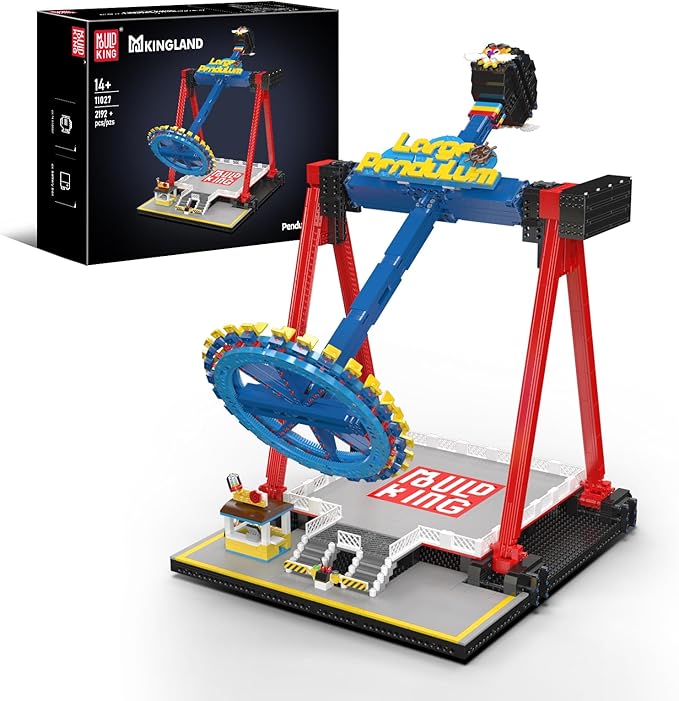 Mould King Motorized Pendulum Ride Building Blocks Set for Adults Mechanical Swing Ride Model with Electric Drive Amusement Park Display Construction Collectible Kit for Desk &amp Shelf Decor(2192+