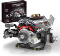 V8 Engine Building Blocks Set APP Controlled Combustion Model Kit with Rechargeable Motor Physical Science Experiment Toy for Adults (664 PCS)