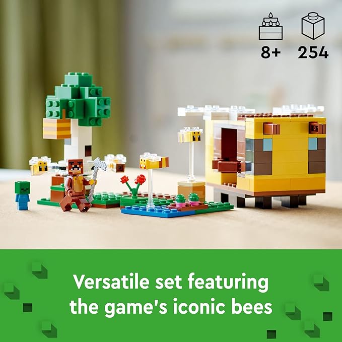 LEGO Minecraft The Bee Cottage Building Set - Construction Toy with Buildable House Farm Baby Zombie and Animal Figures Game Inspired Birthday Gift Idea for Boys and Girls Ages 8 and Up 21241