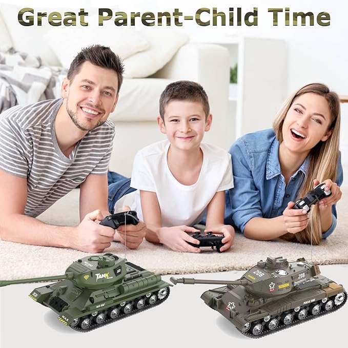 ele ELEOPTION Remote Control RC Tank with Rotating Turret and Sound Tank Toy Gift for Kids Boys Girls 3 4 5 6 7 8 Years Army Tanks Military Toys