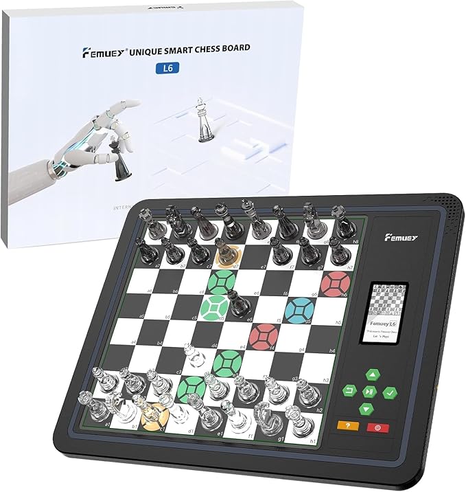 Electronic Chess Set Computer Chess Game Smart Chess Board Chess Set Board Game Electronic Chess Game LEDs Built-in Battery Great Partner for Play and Practice