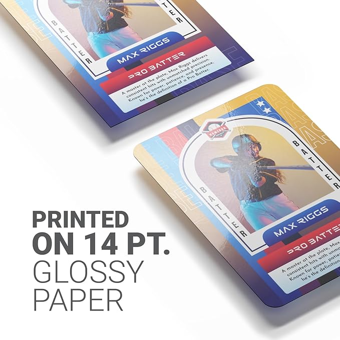 GotPrint Custom Collectors Cards | Add Your Photo Name Stats or Text | Personalized Design | Sports Teams | Baseball | Gaming | Gifts for Kids and Family Rounded Rectangle 2.5” x 3.5” 500 Qty