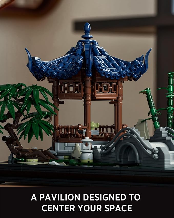 Nifeliz Chinese Garden Building Set Aesthetic Display Model for Home or Office Décor Ideal Gift for Gardening and Mindfulness Enthusiasts (1877 PCS NF10311)