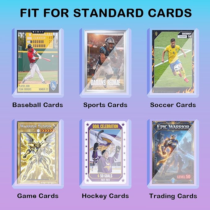 260pt 3x4 Hard Card Sleeves - 25Pcs Hard Plastic Top Loader Card Sleeves for Trading Cards Fit for Thick Baseball Basketball Hockey Football Games and Memorbilia Cards