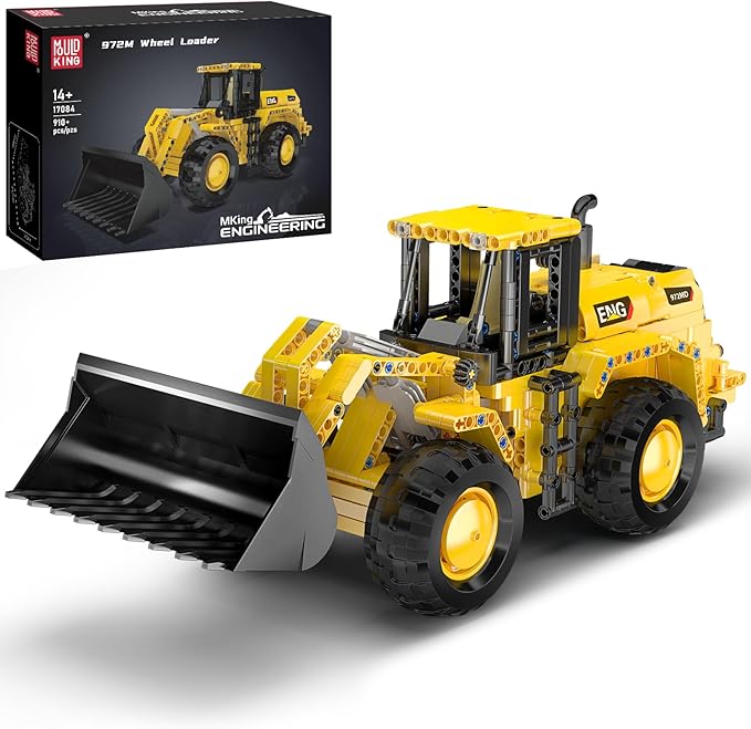 Mould King 17084 Wheel Loader Construction Toy Buildable Bulldozer Construction Vehicle Building Set Realistic Loading Shovel for Adult (910 PCS)