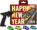 TurboRC New Year 4-Piece Set 1:76 Mini Sports Car 4CH 2.4GHZ Remote Control Full Proportional RTR Kit with P32-S 4CH LCD Controller and RX41 Receiver(C71、C72、C73、C74)