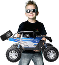 DEERC Large 1:8 Scale Monster Truck for Adults and Boys Upgraded Remote Control Car with Realistic Sound 4WD All Terrain RC Toy with 2 Batteries for 80 Minutes Play