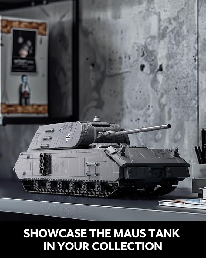 Nifeliz Maus Tank Building Model WW2 Collectible Military Panzer VIII Tank for Adults Army Model to Build and Display Gift Ideal for Military Fans (NF10289)