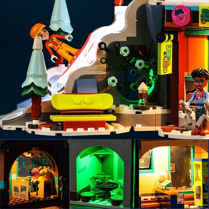 BrickBling LED Light Kit Compatible with Lego Holiday Ski Slope and Café Music Version Light Compatible with Lego 41756-No Model Included
