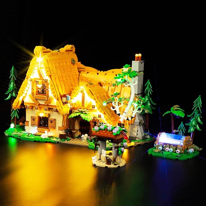 Upgraded Led Light Kit for Lego Snow White and The Seven Dwarfs' Cottage Building Set Compatible with Lego 43242 (Model Not Included)
