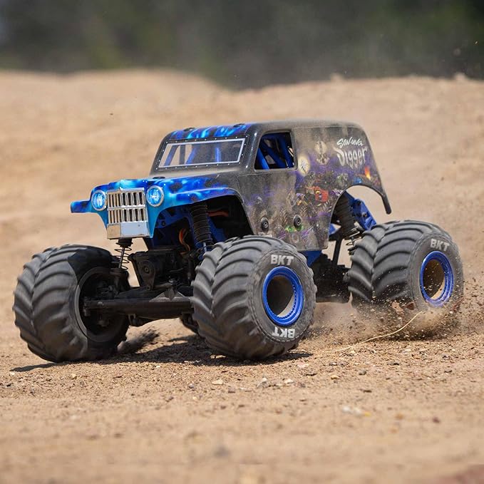 Losi 1/18 Mini LMT Son Uva Digger 2S 4X4 RTR Brushed Monster Truck Battery &amp Charger Included Blue LOS01026T2