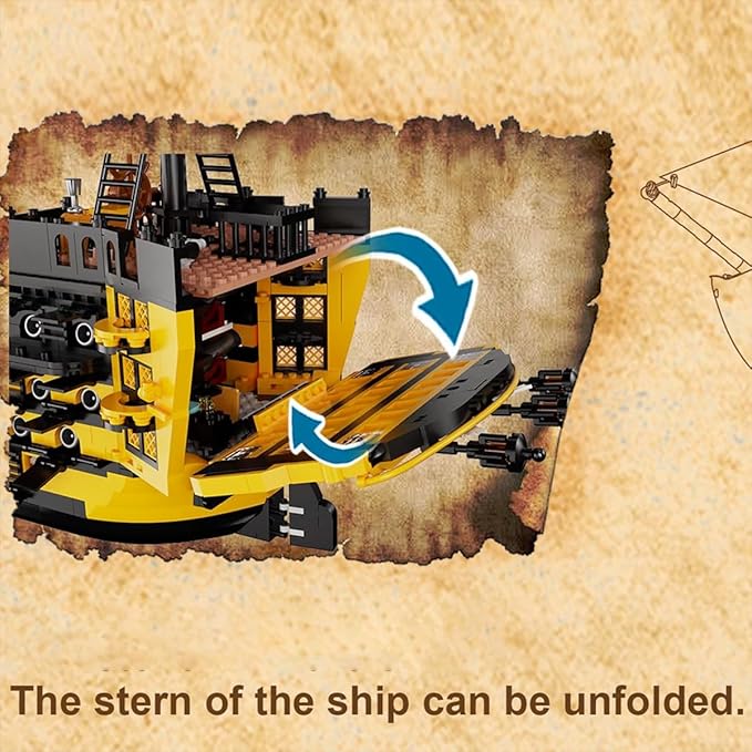 Endeavor Pirate Ship Model Building Set Length 84cm Movie Themed Scenes with Sail Cannons &amp Movable Parts for Film Fans Adult Collectors Building Sets 2475pcs