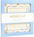 WS Game Company Monopoly Bianco Edition White Wood Board Gold-Tone Tokens Grasscloth-Textured Center Solid Wood Houses &amp Hotels Premium Accessories Board Games for 2-6 Players