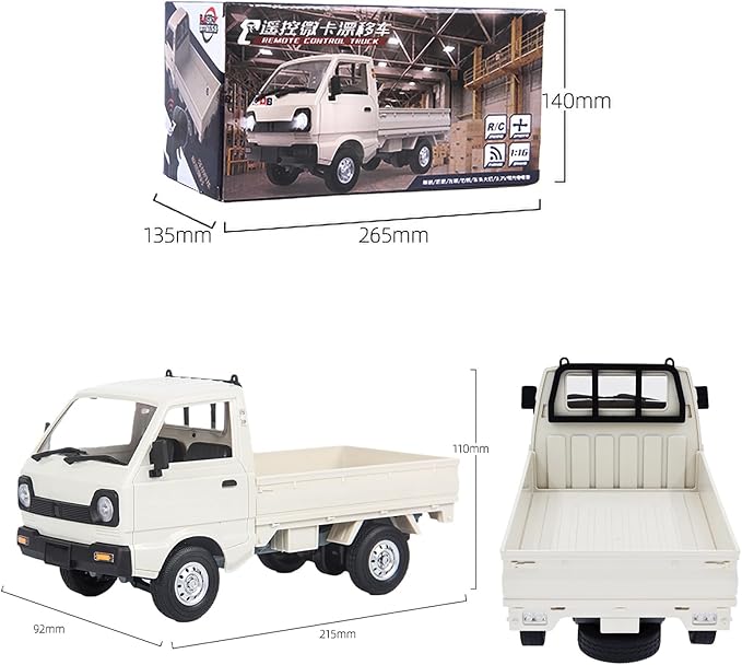 WPL D12 RC Truck 1/10 RC Crawler 2.4G Drift RC Cars Pickup with 3pcs Upgraded 1200mah Battery Remote Control Truck Crawler Full Scale RC Rock Crawler Off-Road wpl d12 RC Trucks