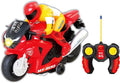 PowerTRC Unleash The Ultimate Racing Thrill | 360 Degree Rotate Spinning RC Race Motorcycle | Remote Control Race Biker with Dazzling Light and Sound Effect for Kids (Red)