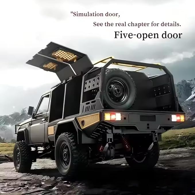 MN82S RC Rock Crawler 2.4Ghz Toyota Remote Control Truck 4WD 2 Speeds Switch RC Crawler Off-Road Pick-up with 2 Upgraded 1200mah Battery 1/12 Scale Trucks (MN82S-Black)