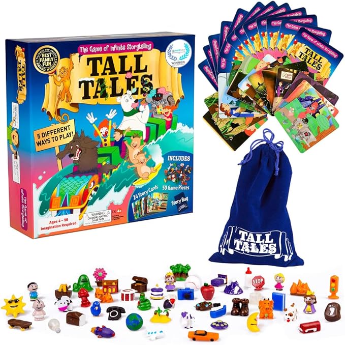 SCS Direct Tall Tales Story Telling Board Game - The Educational Family Game of Infinite Storytelling -Award-Winning Educational Game 5 Ways to Play - Promotes Creativity &amp Language Skill Gift