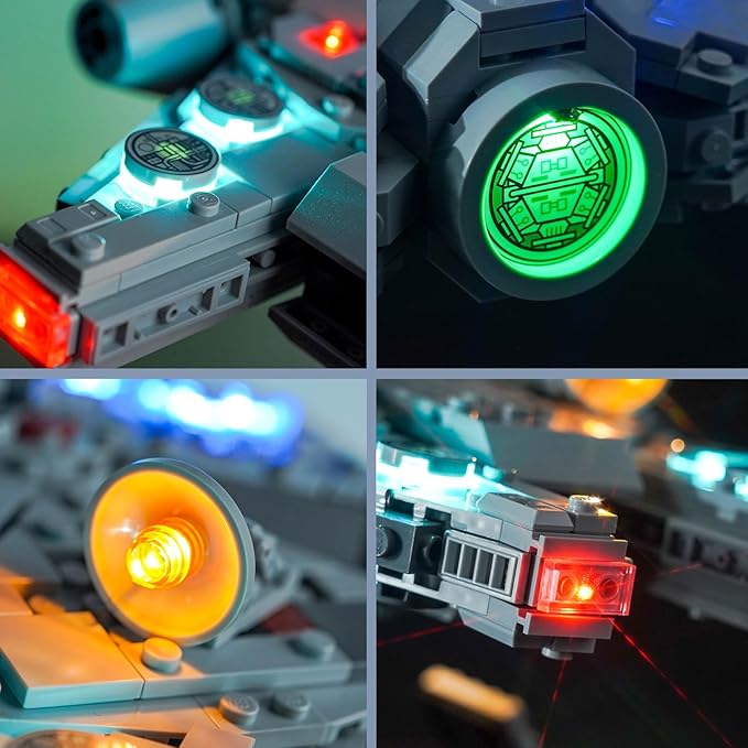 BrickBling LED Light Compatible with Lego 75375 Millennium Falcon 25th Anniversary Buildable Starship Remote Control Version Lighting-No Model