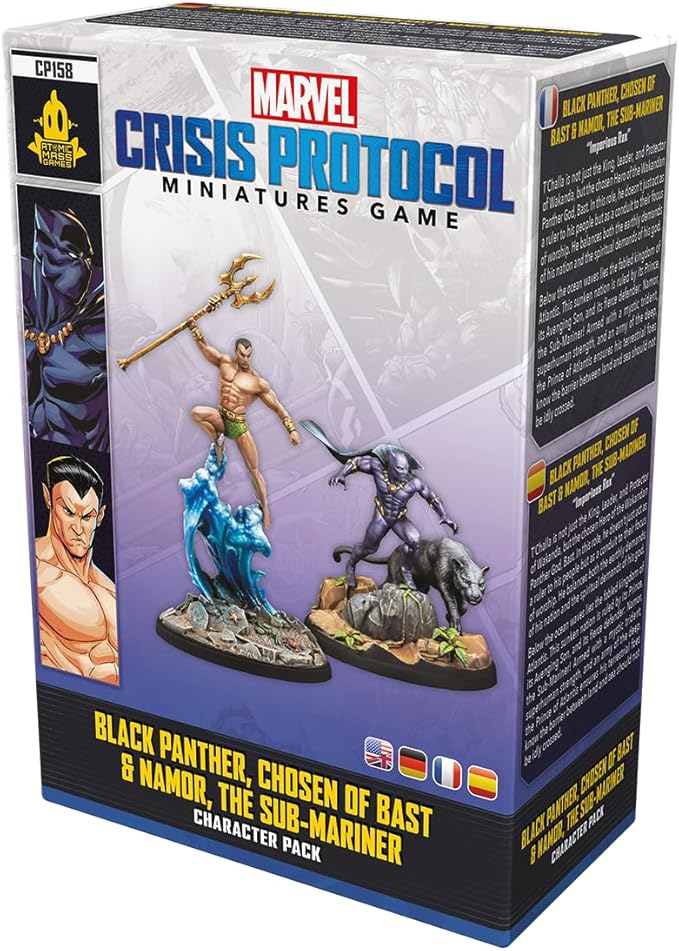 Atomic Mass Games Marvel: Crisis Protocol Black Panther Chosen of Bast &amp Namor The Sub-Mariner Character Pack - Tabletop Superhero Game Ages 14+ 2 Players 90 Min Playtime Atomic Mass Games